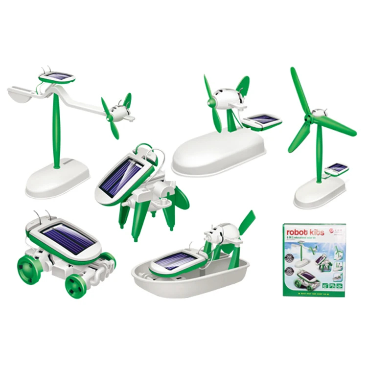 Lehoo Toys Solar Powered Robots DIY Solar KIT 6 In 1 Assembling KIT Science Engineering Toys For Children