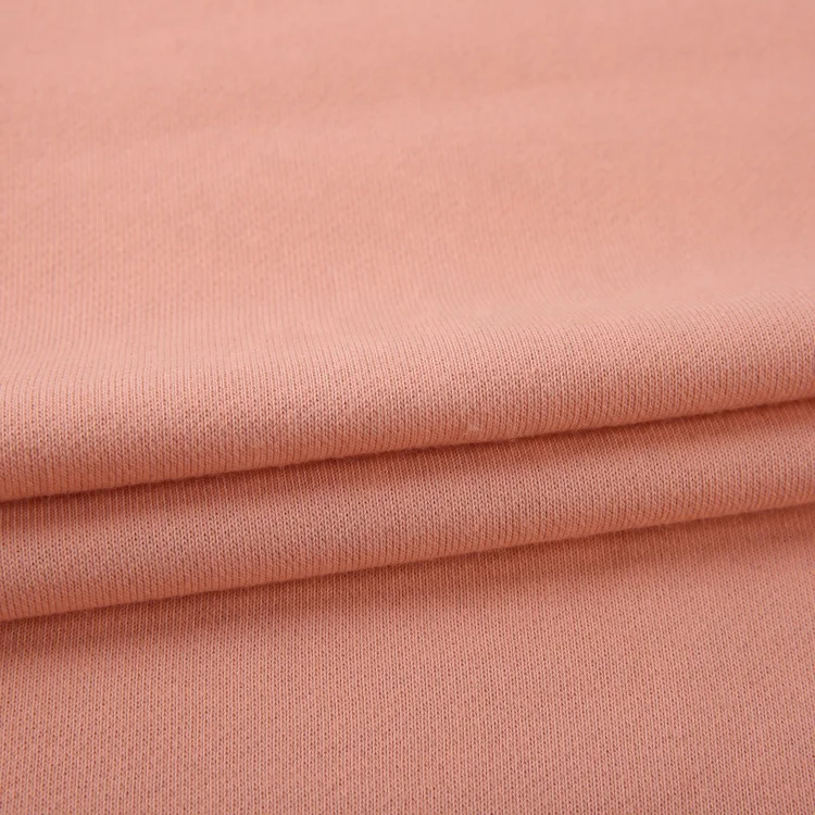 Cotton Polyester Knitted CVC plain Dye French Terry Fabric for hoodie