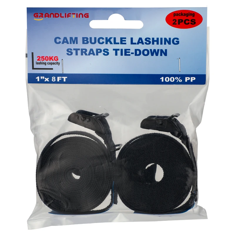 25mm 500kgs Custom Webbing Tie Down Motorcycle Cam Metal Buckle Strap Car Lashing Belt Straps