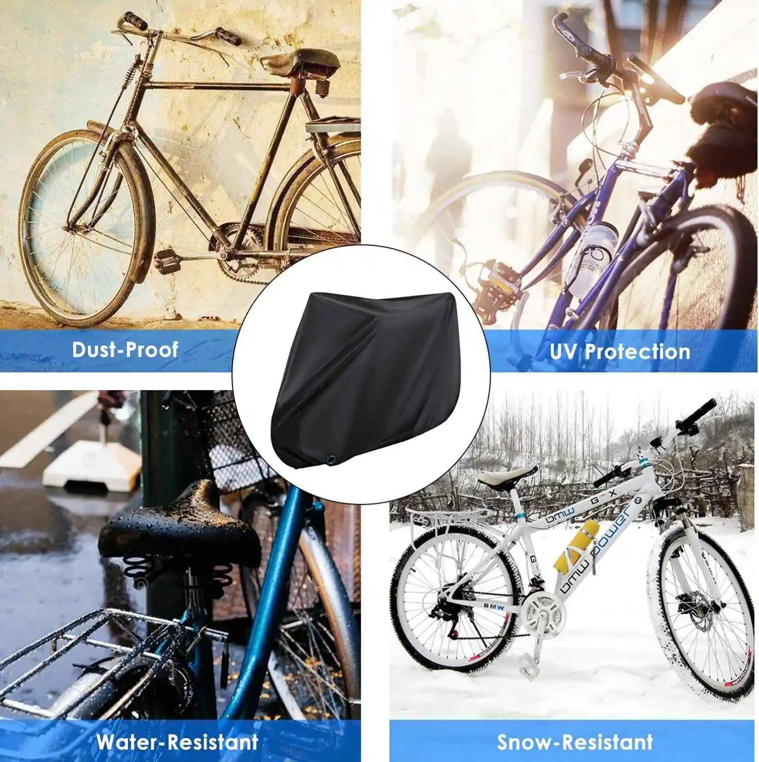 Istaride Bike Covers for Outside Storage Extra Heavy Duty Waterproof Anti Rain Dust UV Protective Bicycle Cover