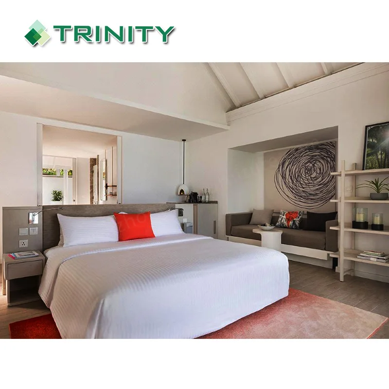 Современный элегантный дизайн, 5 звезд, гостиничная комната, деревянная кровать, вилла, курортный спальный комплект мебели