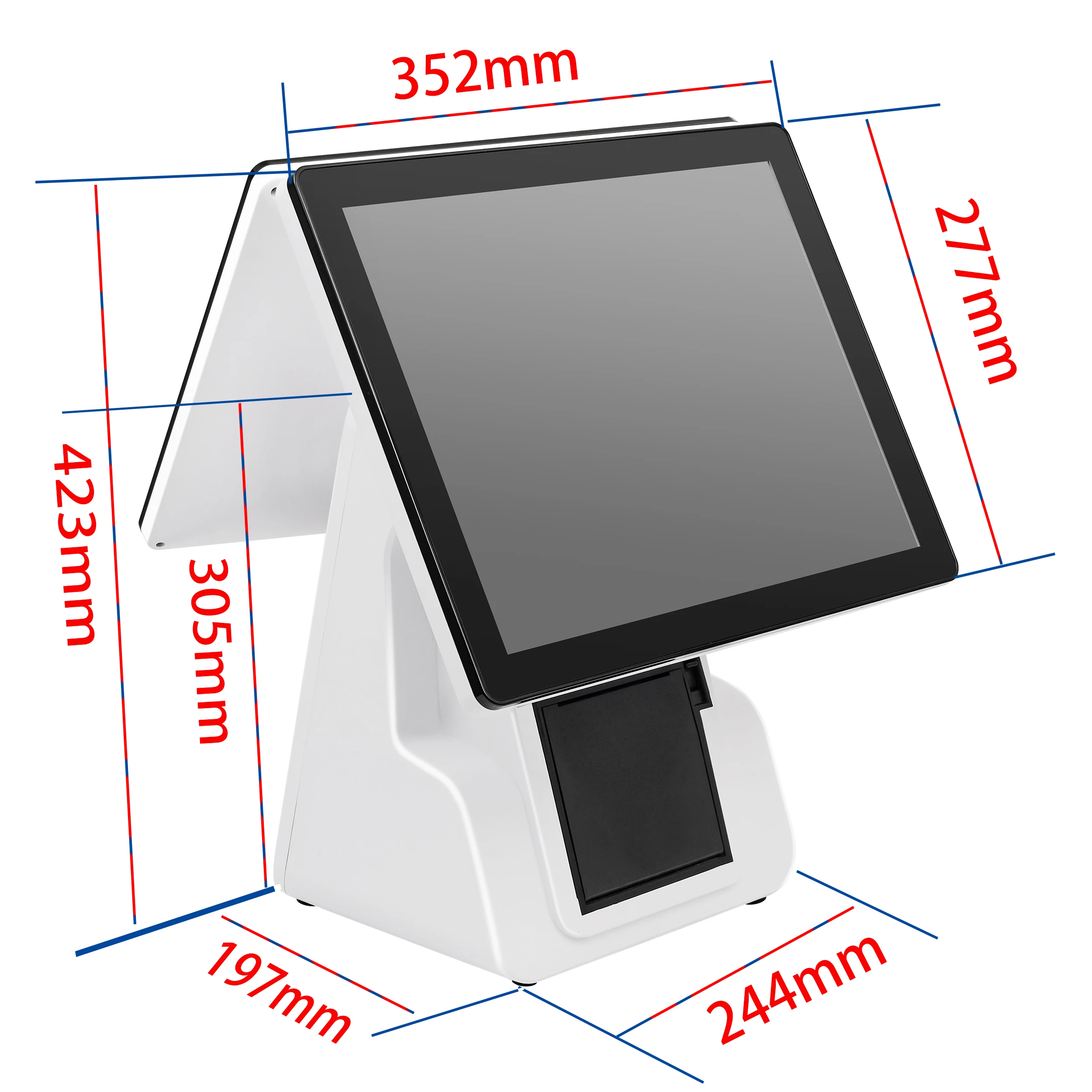 New Arrivals 15 inch with 80mm Thermal Printer Cash Register Machine All In One Pos Terminal System for Small Business