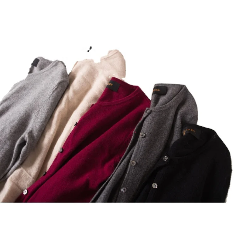 R15120045  OEM Winter latest pattern cable Lady custom casual long sleeve 100% cashmere knitted short cardigan