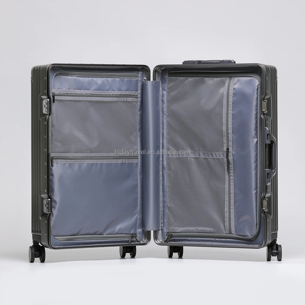 Luggage Manufacturer Aluminium Frame Suitcase Business Airport Metal ABS PC Trolley Carry On Luggage with Tsa Lock