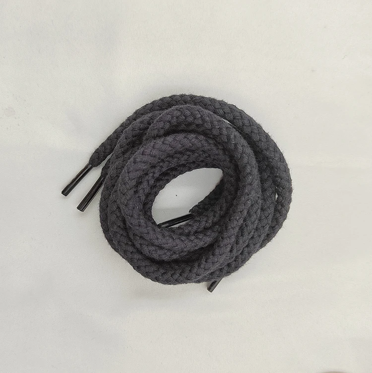 Durable Beige Spiral Round Sneaker Shoe Laces Thick Cotton Hemp Rope Shoelaces natural cord laces