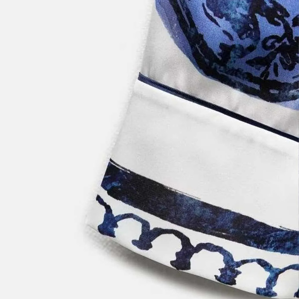 PB&ZA Women 2023 spring New Fashion Print Blouses Vintage Long Sleeve Button-up Female Shirts Chic Tops