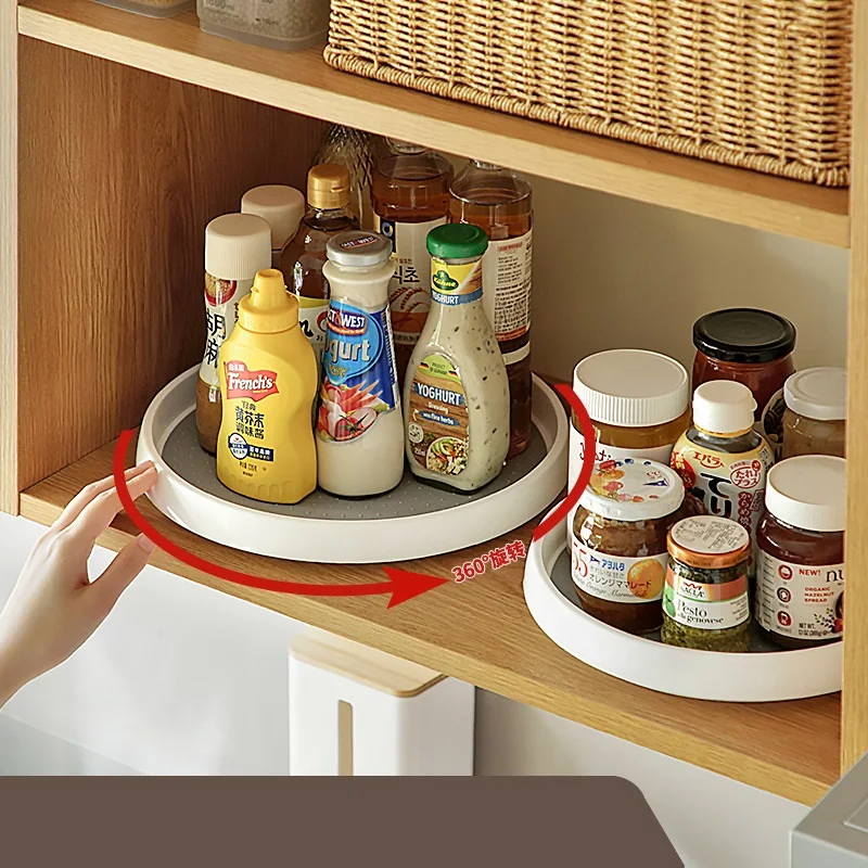 Onsin Kitchen rotating storage rack seasoning rack multi-functional single-double layer storage cosmetics storage holder