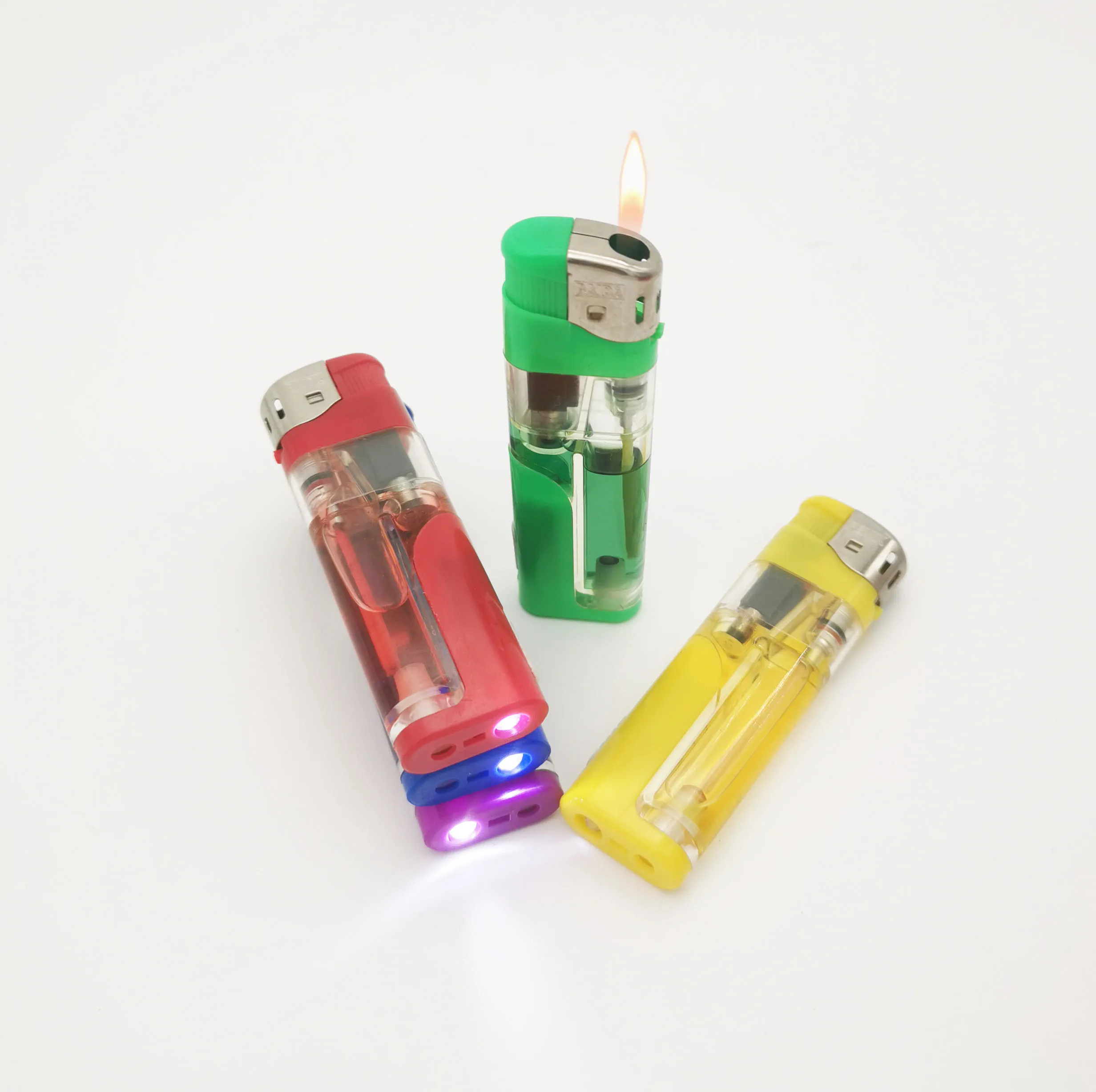 Best Selling Supplies Colored 5 Colors Assorted High Led Lighters With Color Gas Baida