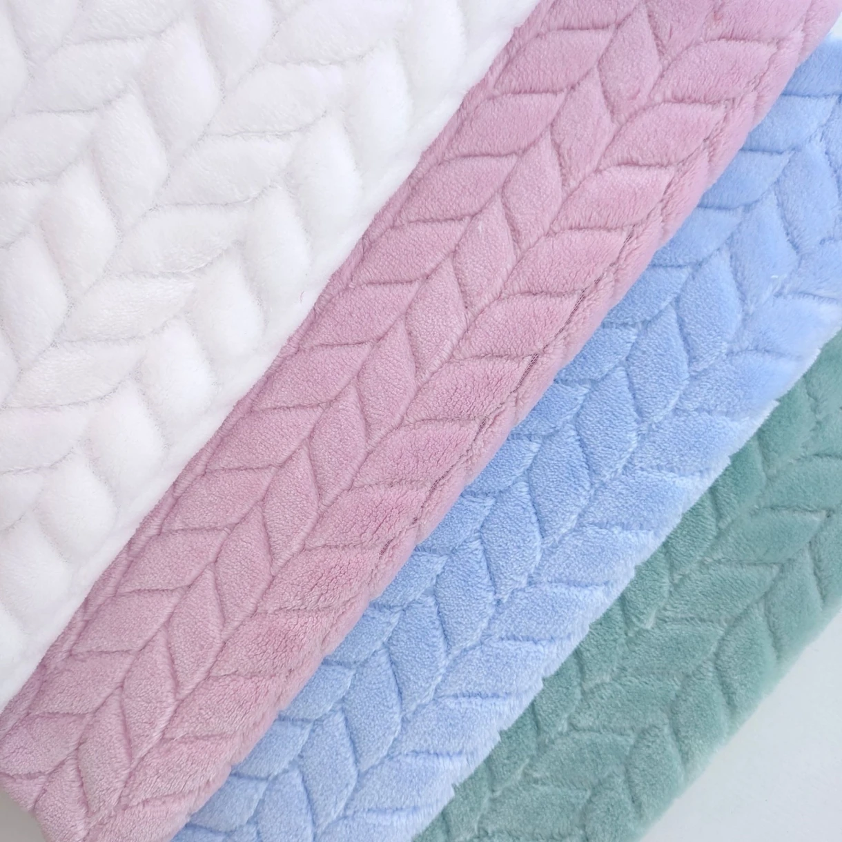 Direct Sales Pajamas Pants, Comfortable Breathable Double-Sided Plain Coral Fleece Knit Jacquard Stretch Flannel Fabric/