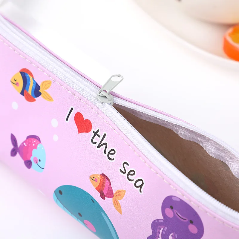 Medium Capacity Portable Multifunction Pen Bag School Student Kids Canvas Pencil Pouch Case