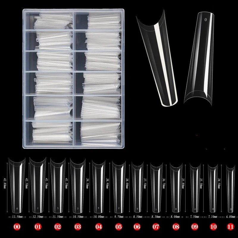 240pcs /box Press on Nail Extra Long Denim Nail Flat French Artificial MAX Nail Tips