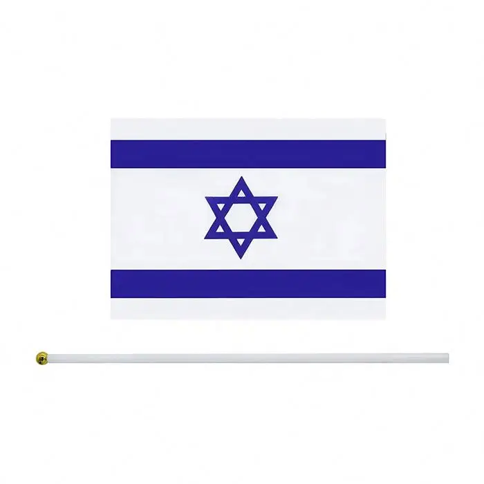Wholesale Polyester Custom All Size Israeli Israel Mini Flag Small Hand Held Miniature Flags On Stick For Decoration