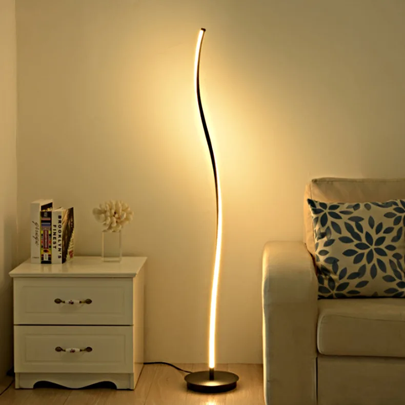 Modern living room bedroom nordic bedside floor lamp standing remote control creative curved LED floor lamp