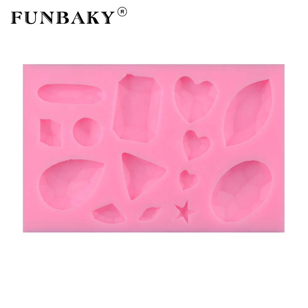 
FUNBAKY diamond shape making tools heart jewel crystal drop of glue maker multi - cavity cake decoration kits 