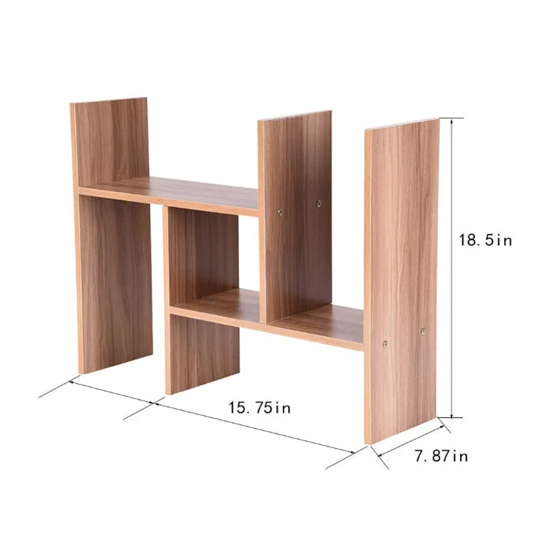 Multifunctional Expandable Desktop Organizer Storage Shelf Countertop Bookcase Display Rack Small Bookshelf for Home Office