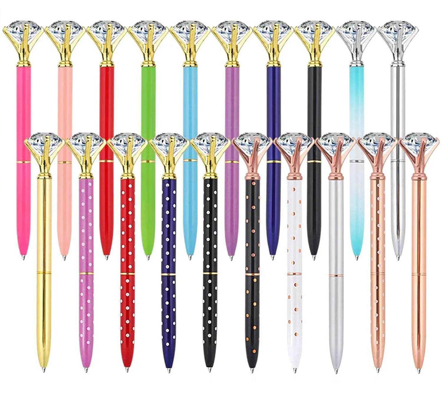 quality biro diamond princess pens oem pink rose golden bling girls fashion ballpoint pen stationary and school supplies