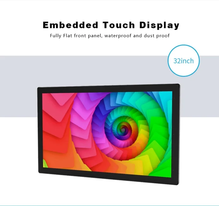  32 дюйма Водонепроницаемая промышленная TFT lcd емкостный сенсорный экран Встроенный
