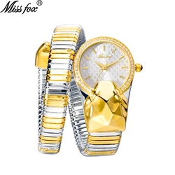 Miss Fox 2808 Snake Shape Diamond Watch For Women Luxury Brand fashion Iced Out