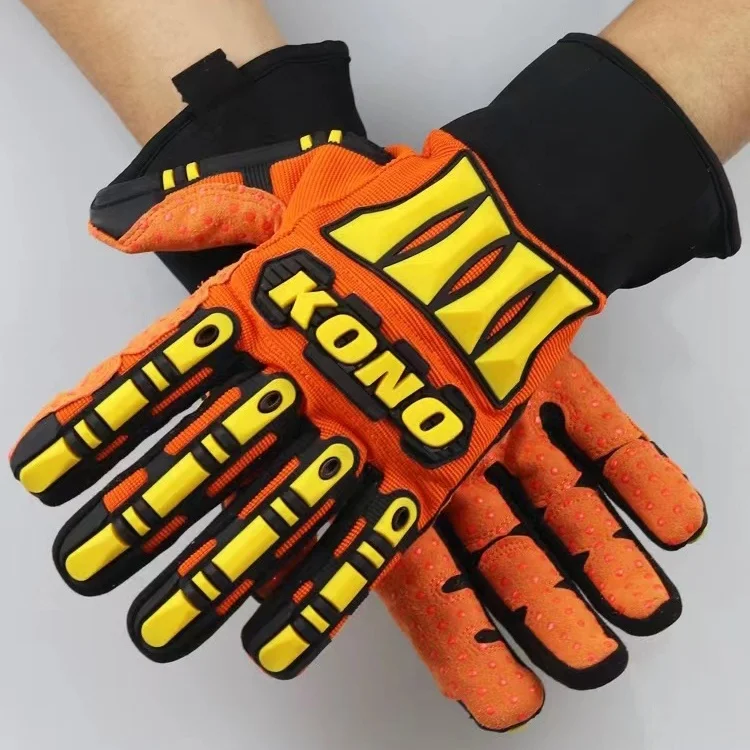 Wholesale customized construction high dexterity tpr anti impact mechanic heavy duty safety protective labor work gloves