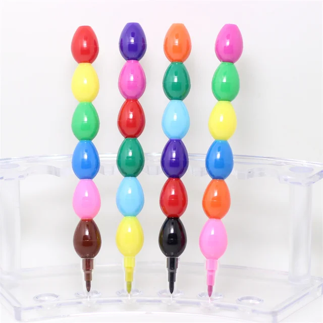 Easter Egg Shape Fashion Colors Non Sharpening  Creative Student Pencil Or Crayon For Children drawing