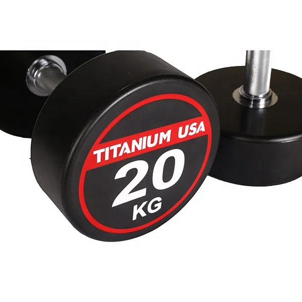 Wholesale Cheap Gym Equipment Dumbbells Set Weight Sturdy Rubber Wrapped Polyurethane Round CPU Steel Carton Body Men Colorful