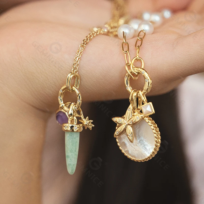 Gemnel Wholesale Silver 925 Jewelry Sea Life Creature Element 3D Effect Textured Summer Making Shell StarFish Charm Necklace
