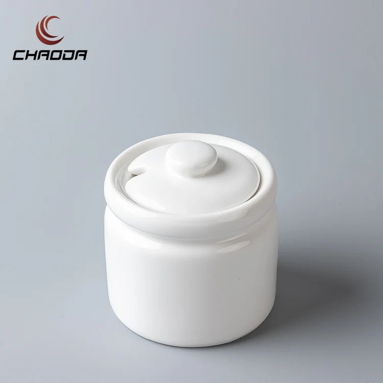 Customized Ceramic Sugar Jar Set Sugar Bowl Condiment Bottles Set With Lid For Home And Kitchen