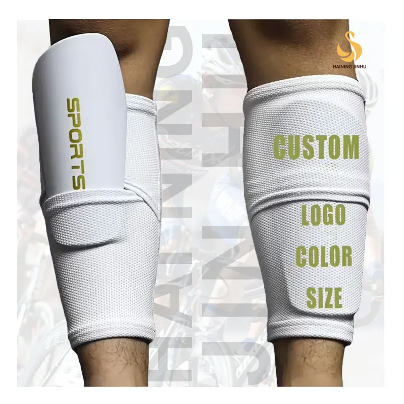 Wholesale Protective Soccer Equipment Lightweight Shin Pads Holder Football Shin Guards with Calf Sleeves for Kids Youth Adults
