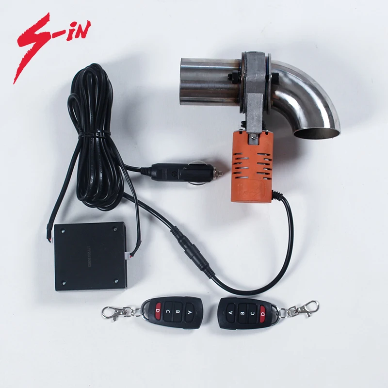 Universal 51/63/76mm Auto exhaust cutout electronic aluminium valve kit with remote control