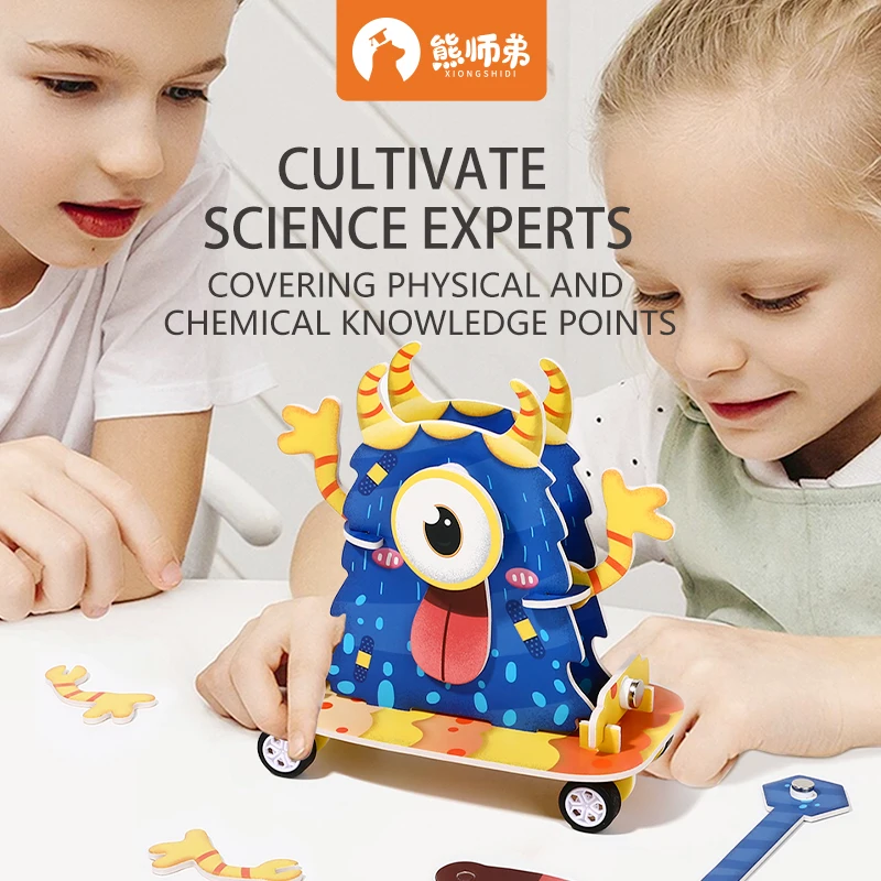 DIY  Handmade Fun Experiments Sclence Experiments Kit Mini Magnetic Scooter For Kids