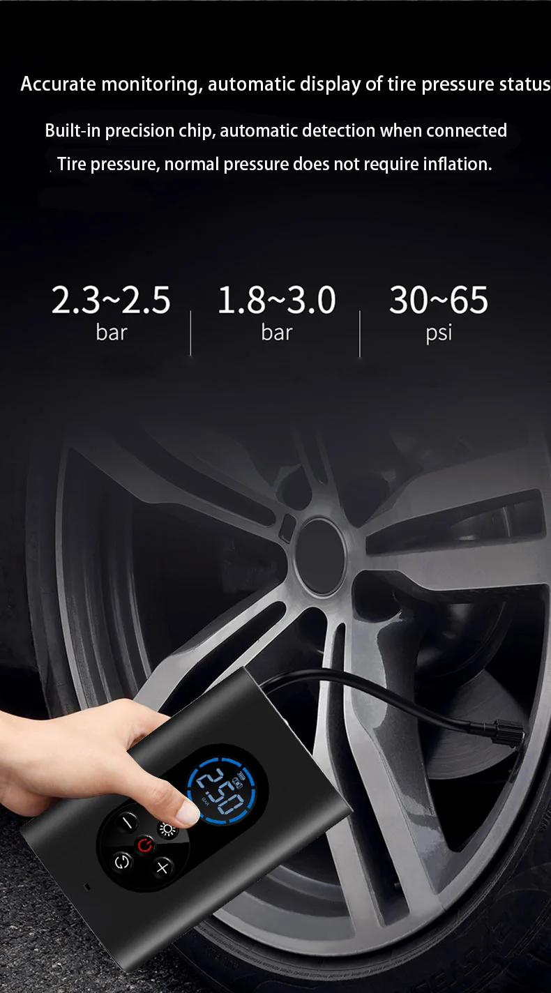 Портативный беспроводной воздушный насос для шин мотоциклов