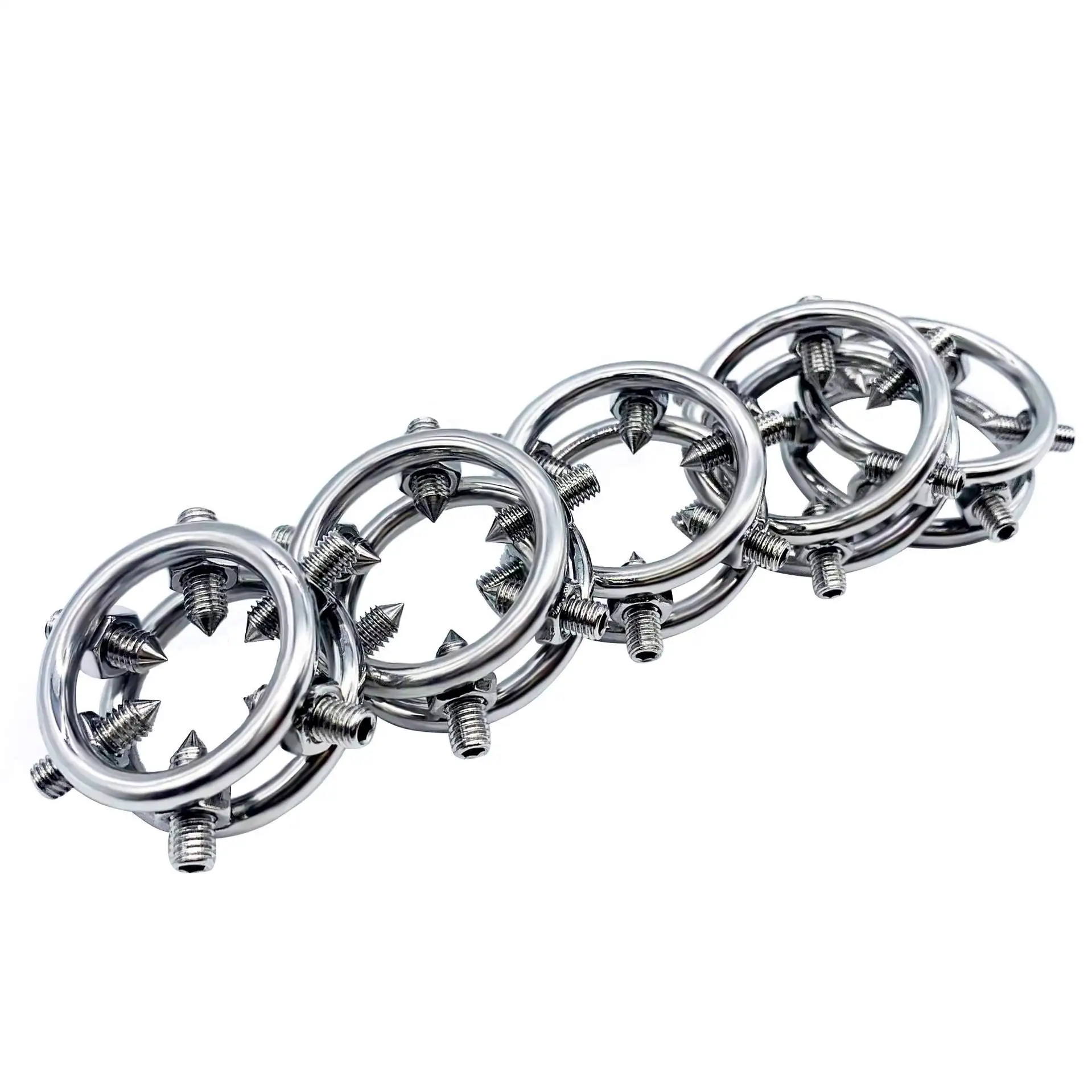 Stainless Steel Erection Dual Ball Stainless Ring Male Sex Ring Stop Premature Ejaculation Cock Ring For Men