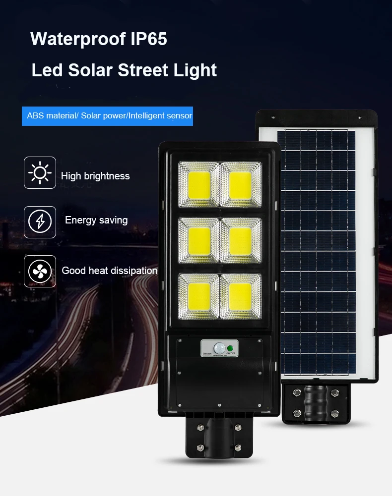 High bright COB all in one lithium battery lamp solar hybrid street light 90w