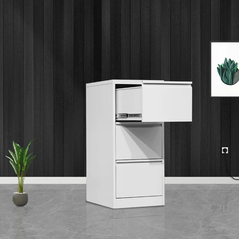 Утолщенная холоднокатаная стальная пластина, серый шкафчик для документов, 3 ящика, металлический шкаф для документов