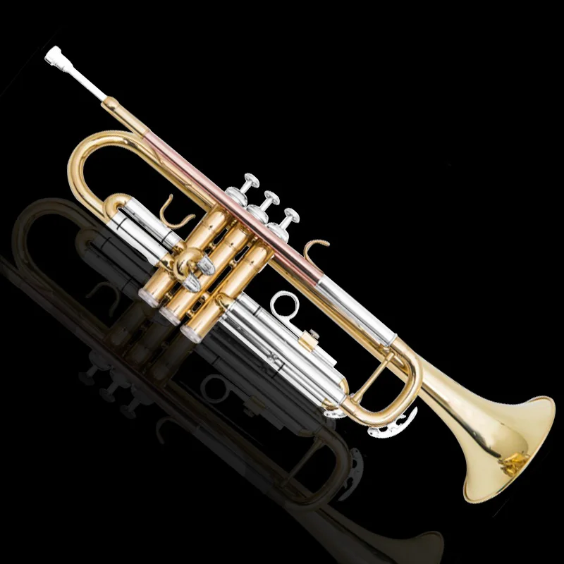 Aiersi Brand Yellow Brass Trumpet Musical Instruments Gold Lacquer  Body