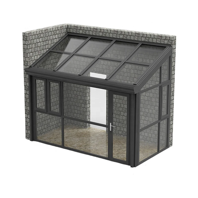 Sunroom Прикрепленный дом из АБС-стекла твердая стена модульная садовая комната алюминиевый крыльцо летний дом или садовые здания