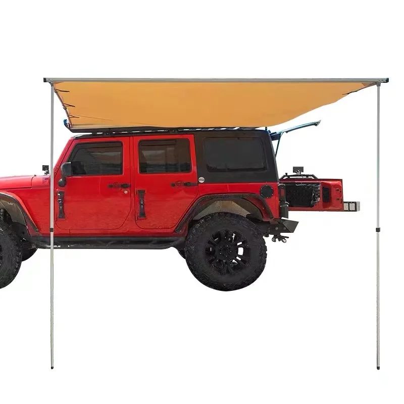 OUTDOOR Waterproof Pull-Out Car Side Awning for Off-Road Camping, Retractable Vehicle Tent Sun Shelter for SUV/Truck 160*250cm