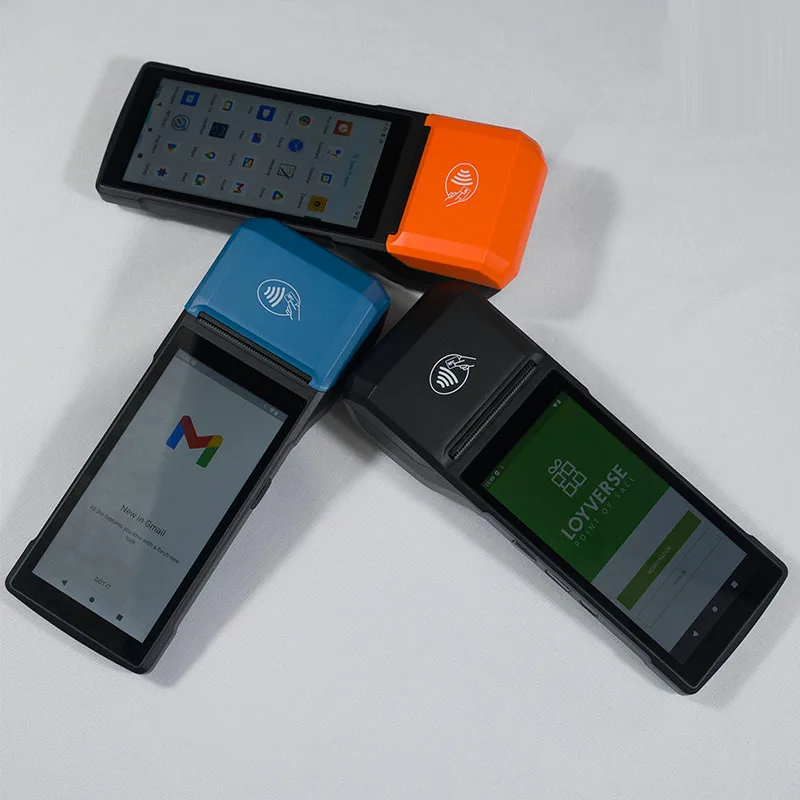 Заводская цена 5 дюймов портативная NFC Мобильная система POS android pos машина со встроенным термопринтером 58 мм H10P