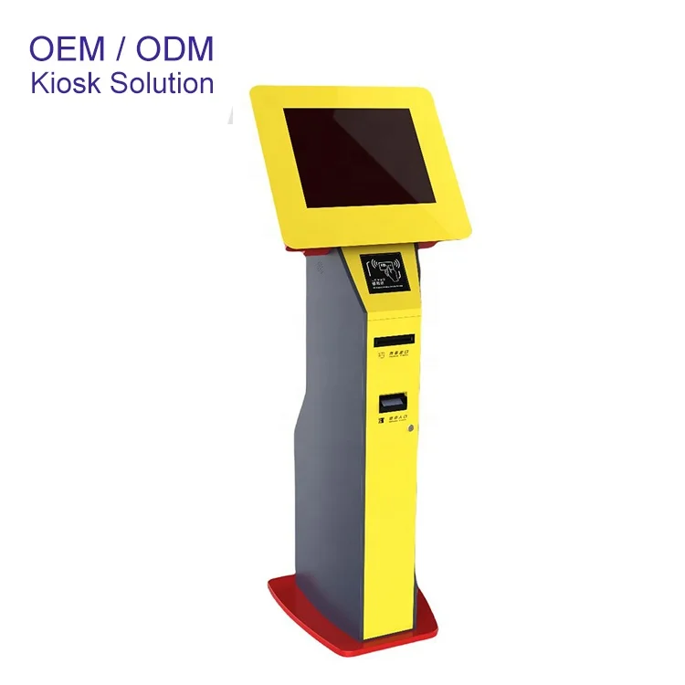 19 inch 21.5 inch Self check in kiosk Credit card reader cash  payment self service coupon  ticket printing kiosk
