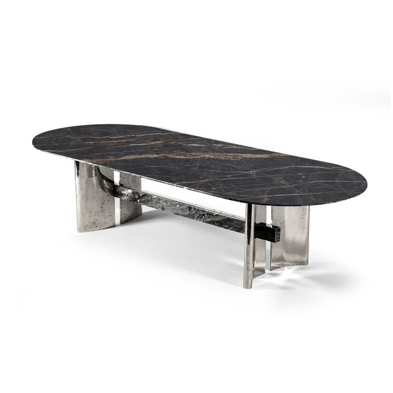 Итальянский минималистский керамический обеденный стол Spinnakerd, ламинированный прямоугольный дизайнерский минималистский обеденный стол для дома, ресторан, длинный стол