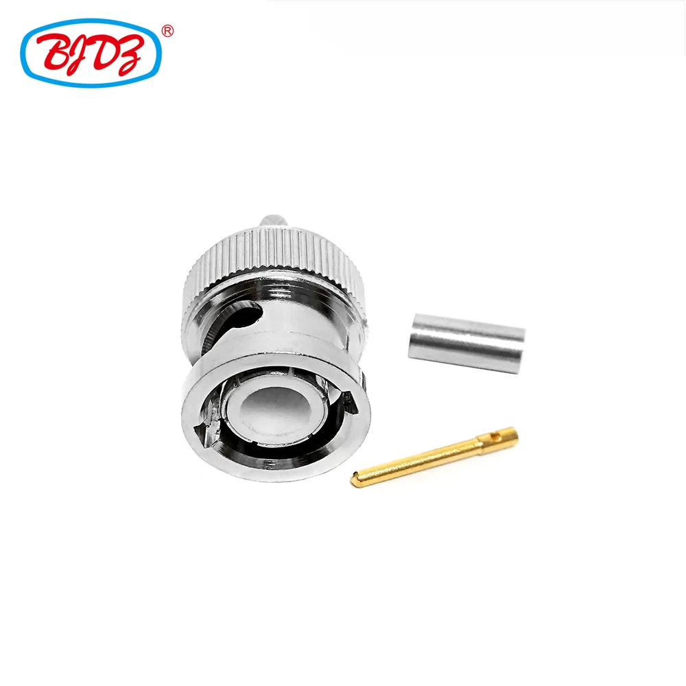 Factory supply bnc male crimp crimpers rg174 rg178 lmr100 BT3002  rf coaxial cable connector in stock ROHS BNC