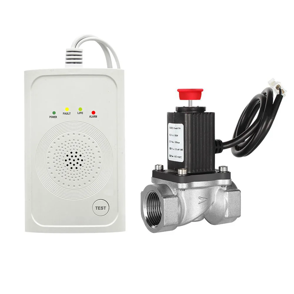 cheap gas leak detector with shut off valve home kitchen detector sensor 12v cut off valve