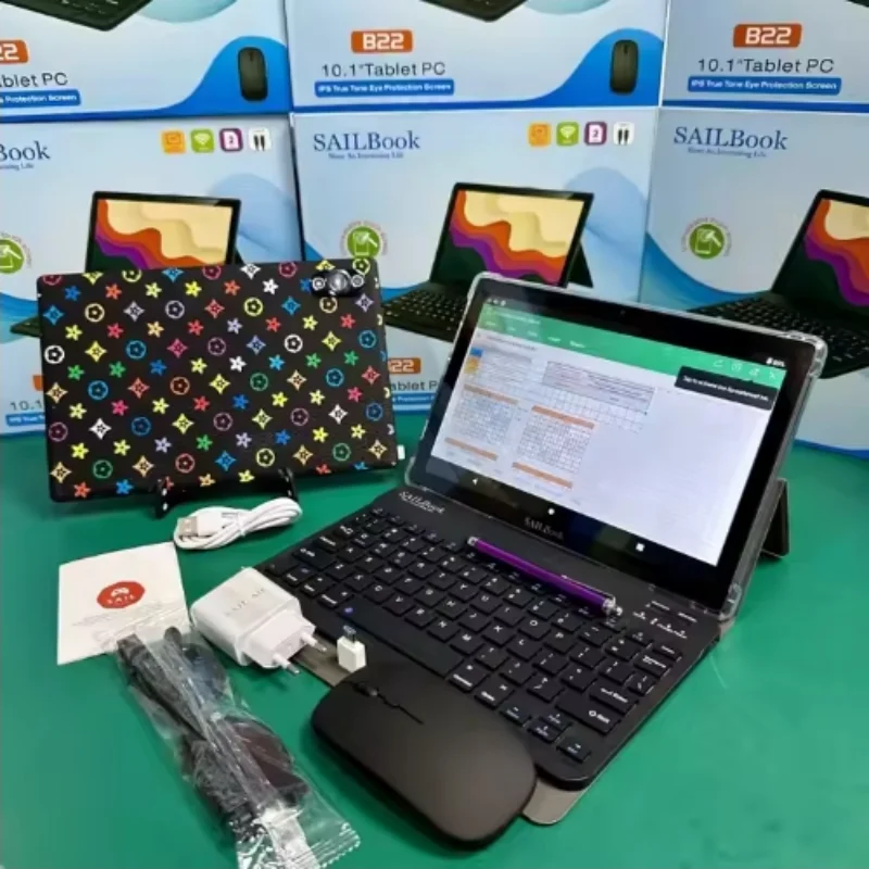 Hot Sail Air B22 Kids Laptop 10.1 inch Kids Tablets B22 Sail book wifi Laptops 5g Dual Sim Card Tablet PC For Children Tablets