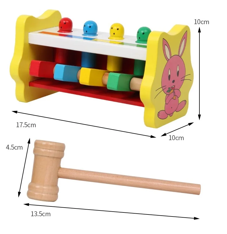 Factory Direct Sales Rabit Big Size Wooden Musical Instrument Toys Percussion Kids