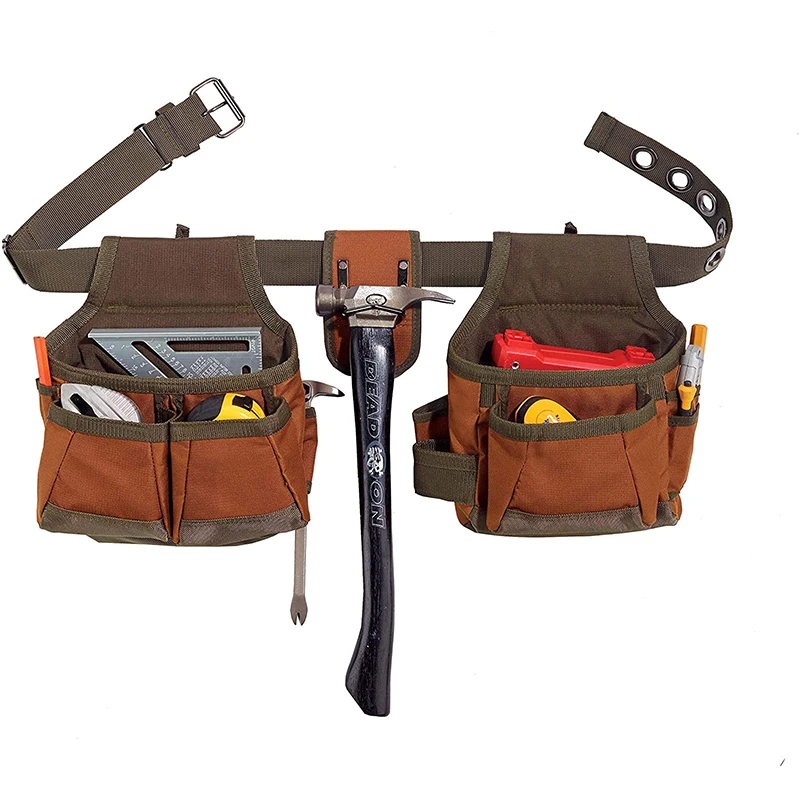 Premium quality reinforced builders tool bag heavy duty canvas waist electrician tool belt