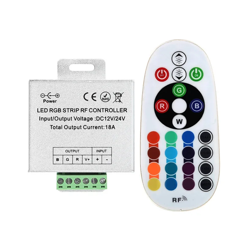 18A 36A RGB светодиодный контроллер 24 ключа RF пульт дистанционного управления большой мощности 360 Вт для полосы света DC12-24V