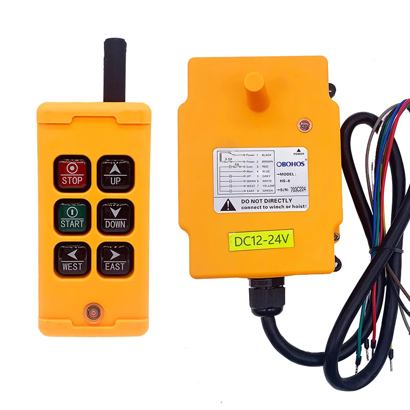 HS-6 automatic 1TX 1RX wireless industrial remote controls for crane