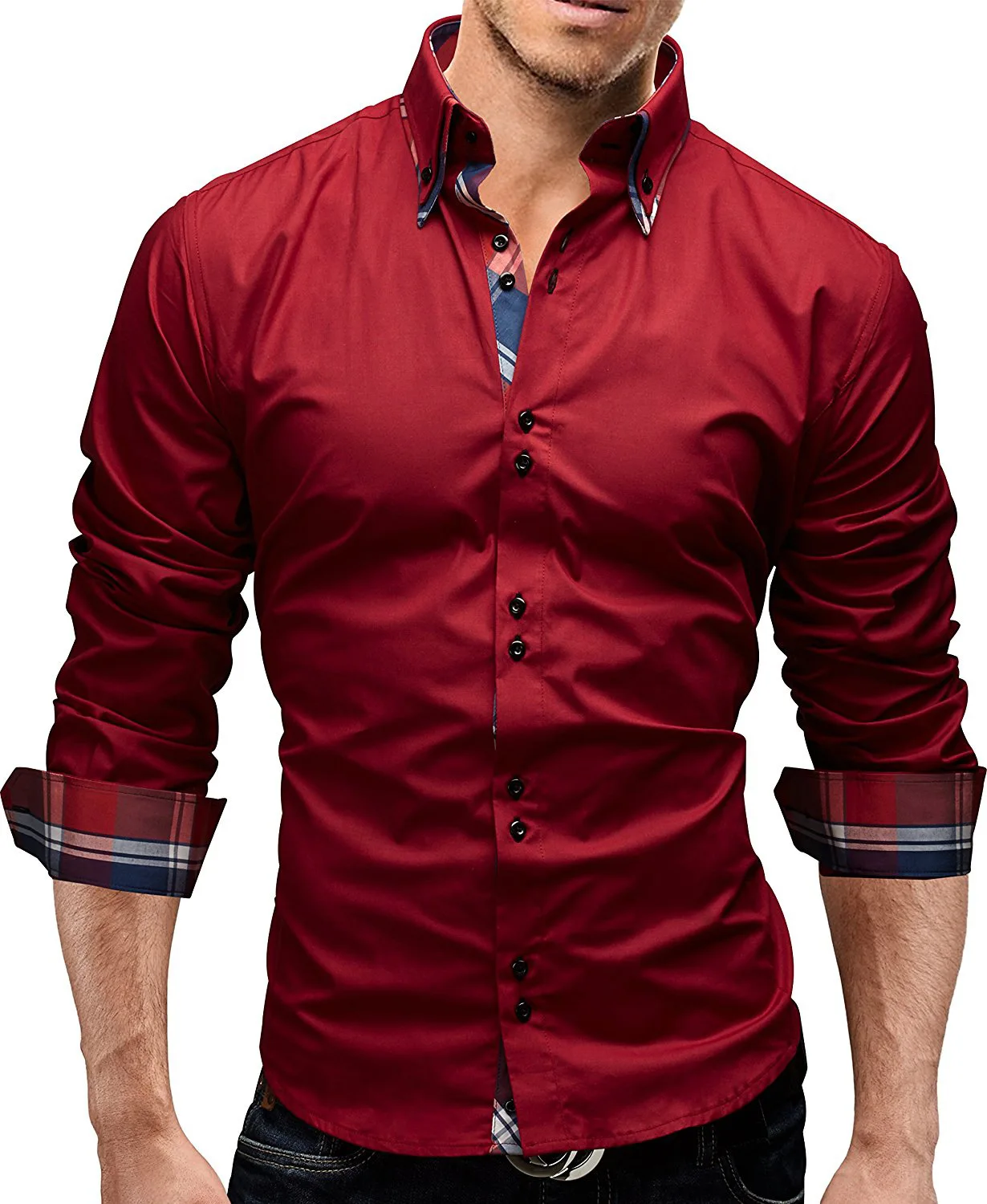 Wholesale Long Sleeve Button Up Custom Mens Shirts Fashion Casual Turn-down Collar Shirt