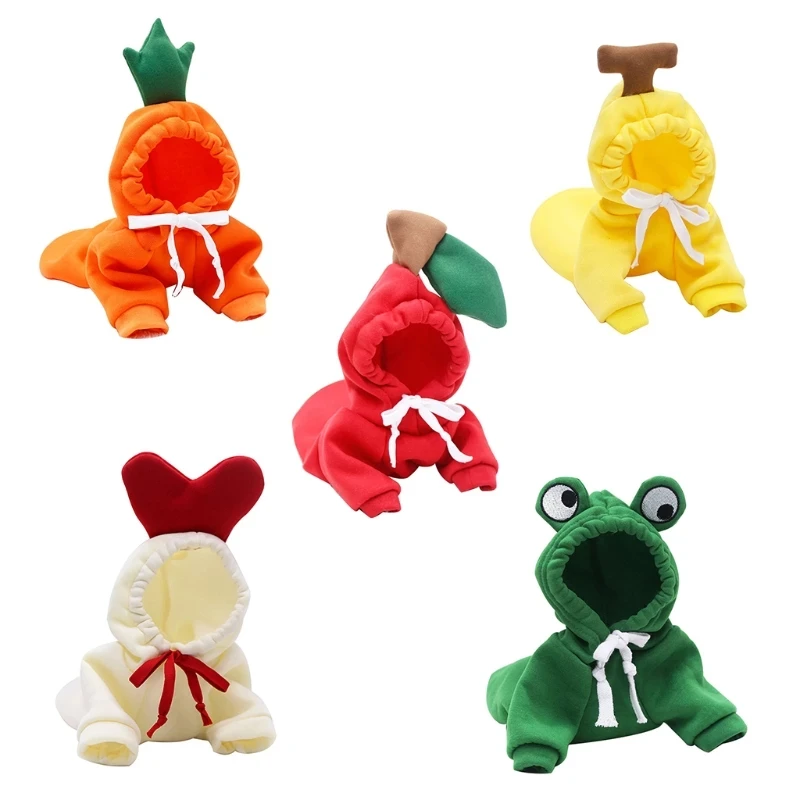 Pet Clothes Dogs Hooded Sweatshirt Fruit Warm Coat Cat Sweater Cold Weather Costume for Puppy Small Medium Large Dog Cat Clothes