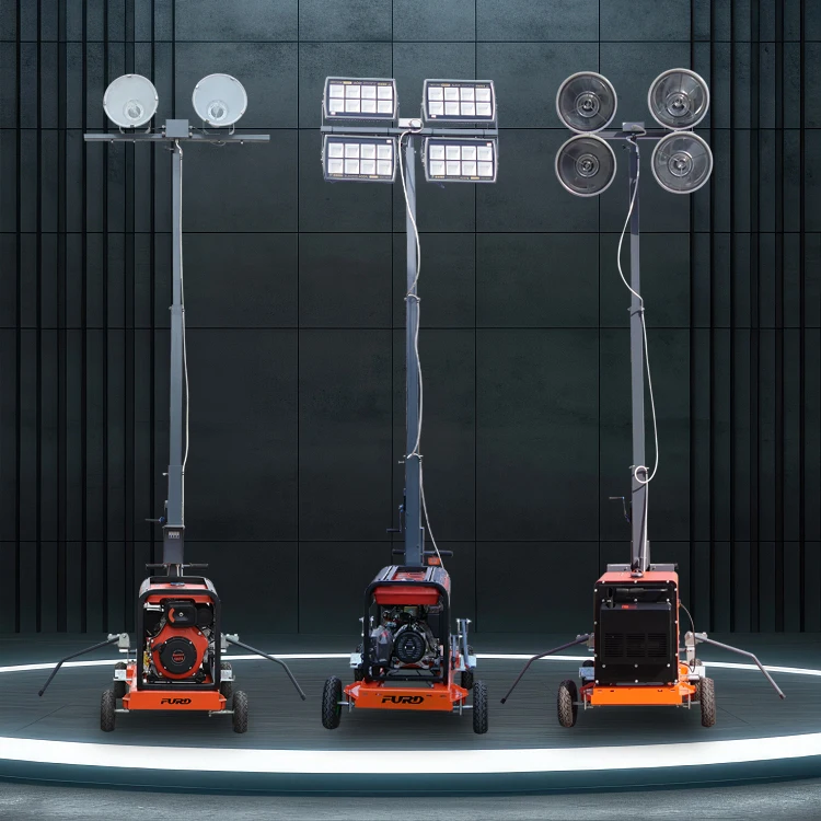 Mobile Light Tower Telescopic Rod Portable Lighting Tower Sports Stadium Flood Diesel Light Tower By Trailer Made in China